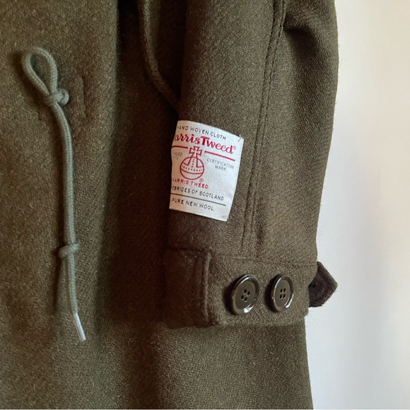 BEAMS Japan X J Crew Harris Tweed Coat Jacket Military Green Men’s Small $1198 - Picture 5 of 14